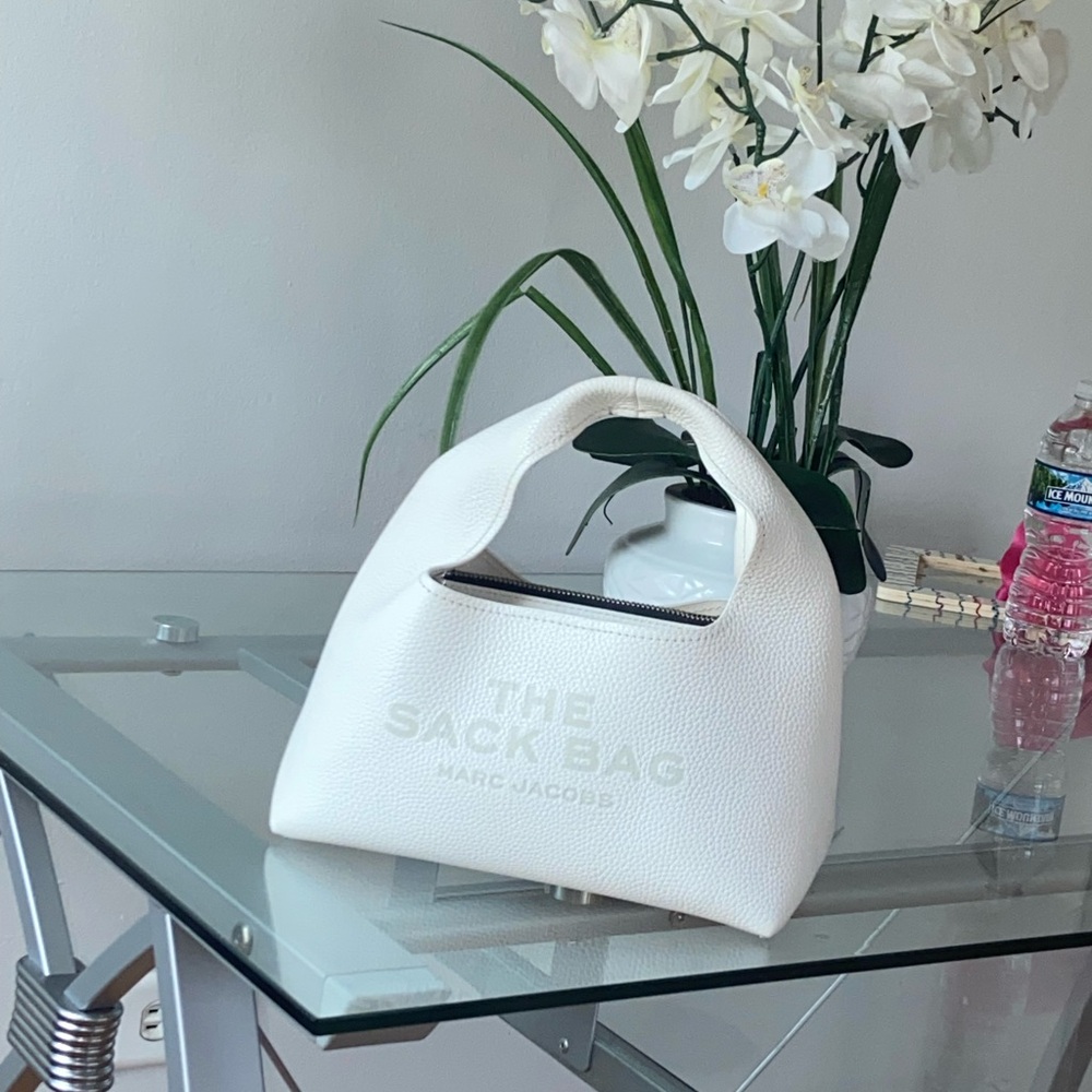 Marc Jacobs White Satchel Bag with Textured Design